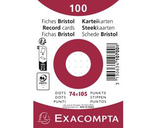 Paquet 100 fiches sous film - bristol dots non perforé - 74x105mm - Blanc