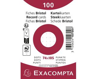 Pk100 record cards 74x105 dots white - White