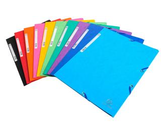 Cartella 3 lembi con elastici cartoncino lustré 400g/mq - A4 - Colori assortiti