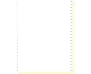 "1000 feuilles de listing autocopiantes blanc/jaune 240x12"" 2plis Bandes Caroll Détachables" - Blanc