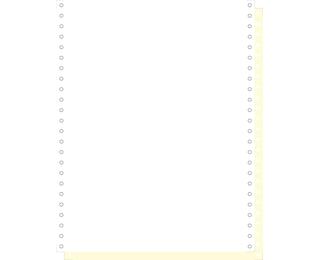 "1000 feuilles de listing autocopiantes blanc/jaune 240x12"" 2plis Bandes Caroll Détachables" - Blanc