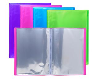 Sichtmappe aus PP 500µ, 30 Hüllen, 24x32cm für DIN A4, Iderama - Farben sortiert