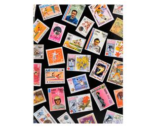 Briefmarkenalbum Sport, 16 Seiten schwarz, 22,5x30,5 cm - Motiv