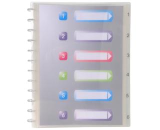 Portalistino polipropilene rigato Crystal Colours,30 buste rimovibili e riposizionabili - A4 