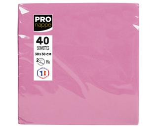 Paquet de 40 serviettes micro-gaufrées ouate 2 plis - 38x38 cm 