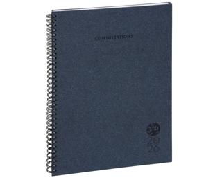Agenda de bureau Consultations 29S spiralé Forever recyclé 29,7 x 21 cm Semainier Janvier à décembre 2026 - Bleu