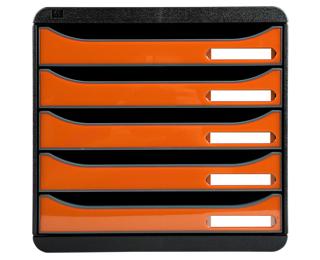 Schubladenbox BIG BOX PLUS, 5 offene Schubladen, Iderama - Orange glossy