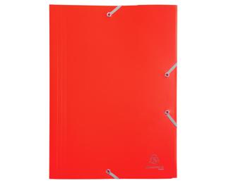 Sammelmappe mit Gummizug und 3 Klappen, aus PP 400µ, Eco, blickdicht, für Format DIN A4 - Rot