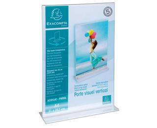 Porte-visuel droit vertical A4 - Cristal