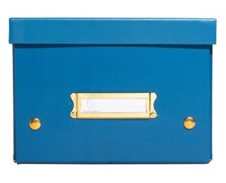 Boîte de rangement à plat carton 20x26x15cm Néo Déco - Bleu de France