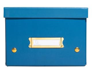 Boîte de rangement à plat carton 20x26x15cm Néo Déco - Bleu de France