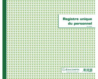 Piqûre 27x32cm - Registre unique du personnel (salariés et stagiaires) - 56 pages