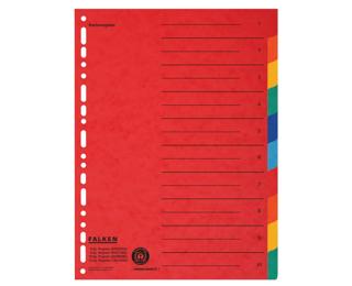 Register Karton, 24,0 x 29,7cm, 230g/m2 Manila-RC-Krt., 10-teilig - Farben sortiert