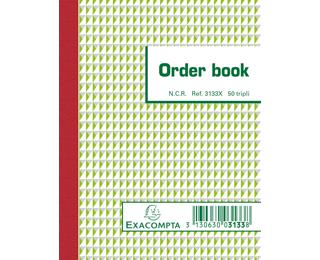 Orderbook gelijnd 13,5x10,5cm 50 blad doorschrijfpapier tripli