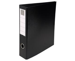 Ring binder 4 D-ring of 50mm on the 3rd cover, PVC covering cardboard - Maxi A4 size - Black