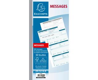 Carnet broché 29,7x14,8cm - Messages téléphones (4 à la page) - 50 feuilles dupli autocopiantes