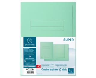 50er Packung bedruckte Aktenmappe 2 Klappen SUPER 210 24x32cm 