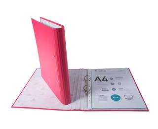 Classeur rembordé polypropylène dos arrondi 2 anneaux ronds 30mm - Couleurs assorties