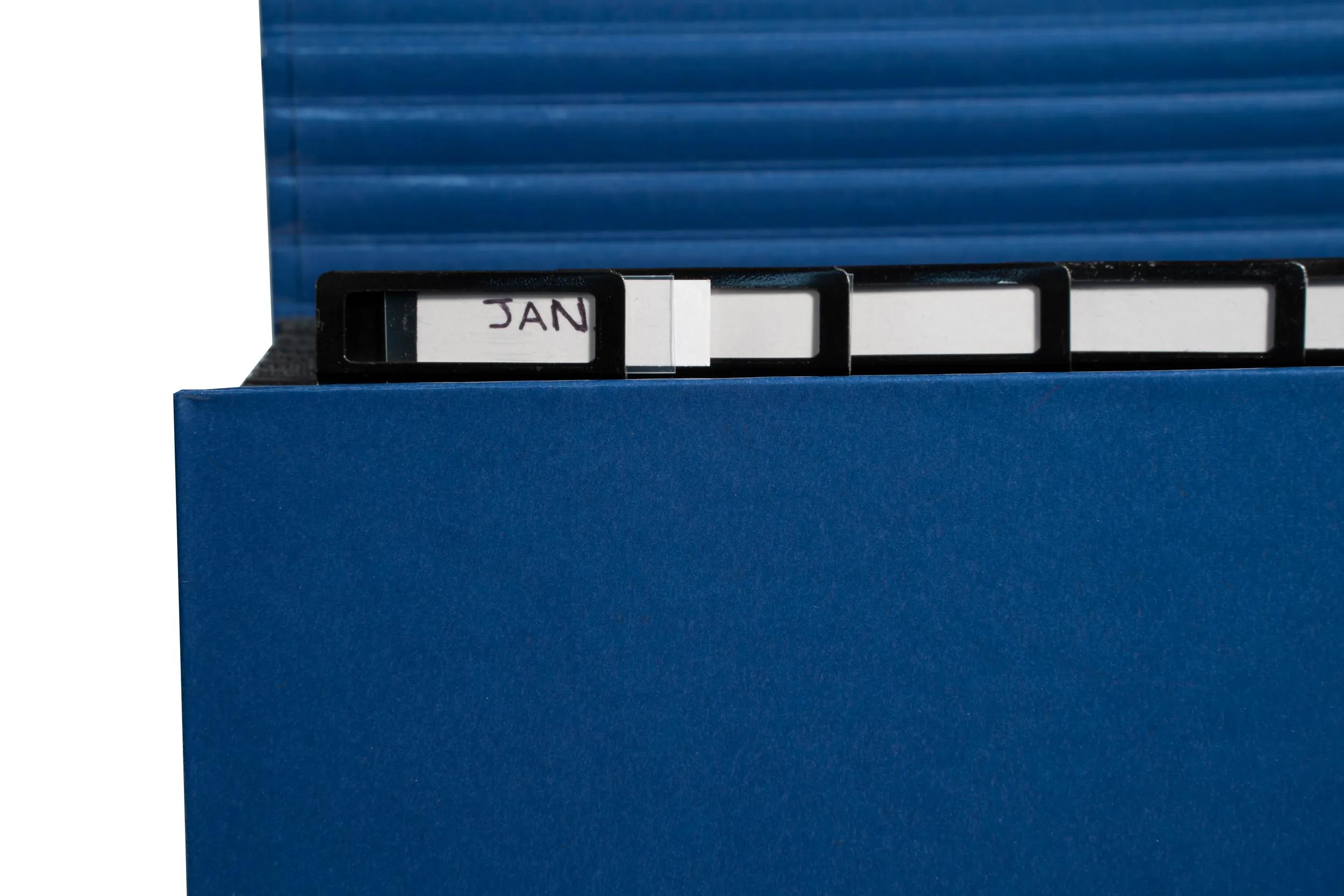 Trieur GRAPHMATE 12 Compartiments Bleu - Pour Classer Documents, Copies, Dossiers - Gain De Place Dans Le Cartable - 11