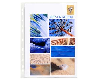 Pak van 10 geperforeerde showtassen - gladde PVC - A4 