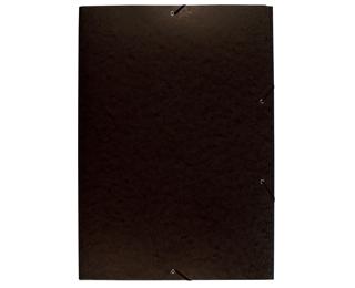 Sammelmappe mit Gummizug und 3 Klappen aus Colorspan-Karton 600g/qm, für Format DIN A2 - Schwarz