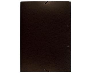 Sammelmappe mit Gummizug und 3 Klappen aus Colorspan-Karton 600g/qm, für Format DIN A2 - Schwarz