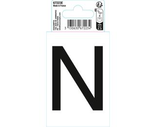 Autocollant PVC adhésif antidérapant lettre N - Noir