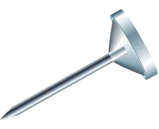 Boîte de 100 épingles à tête plate unie - Hauteur de pointe 8mm - 5mm de diamètre - Cristal