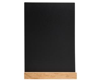 Support visuel vertical ardoise avec socle bois A4 