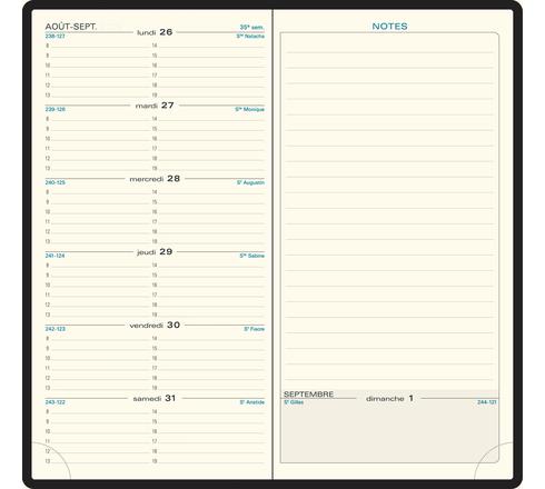 Agenda Semainier De Poche Exacompta Sésame 2026 - Format 9x17.5 Cm, Semaine Sur 2 Pages, Couverture Aléatoire