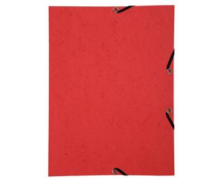 Eckspannmappe mit Gummizug ohne Klappen, Recyclingkarton 350g, für Format DIN A4 - Rot