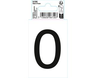 Autocollant PVC adhésif antidérapant chiffre 0 - Noir