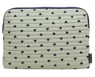Laptophülle 13-14 Herz 34x27x2,5 Gn - Grün