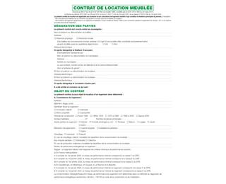 Feuilles Contrat de location pour locaux meublés 