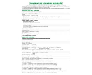 Feuilles Contrat de location pour locaux meublés 