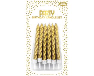 Set de 12 bougies métalliques pour gâteau