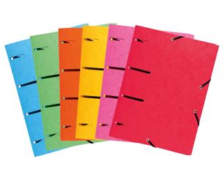 Europa Elasticated Pressboard 3 Flap Folder Punchy A4 - Assorted colours