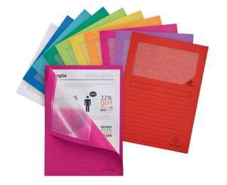 Paquet de 25 chemises à fenêtre Forever 130g/m2 - 22x31cm - Couleurs assorties