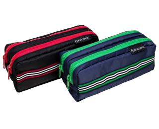 Rechteckiges Schlampermäppchen, 2 Fächer, Scott - Farben sortiert
