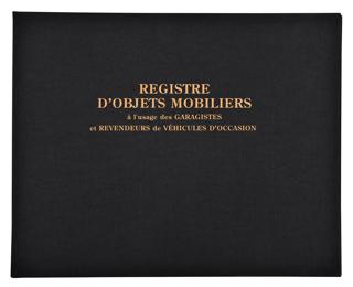 Registre 24x32cm Objets mobiliers - Spécial garagistes 100 pages - Noir
