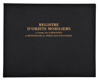 Registre 24x32cm Objets mobiliers - Spécial garagistes 100 pages - Noir