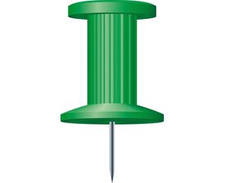 Boîte de 25 épingles Push Pins - Hauteur de pointe 7mm - 10mm de diamètre - Vert