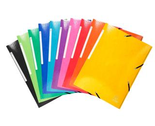 Chemise à élastiques 3 rabats maxi capacity carte lustrée pelliculée Iderama - A4 - Couleurs assorties