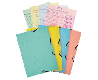 AQUAREL Elastomap met 3 kleppen + 25 steekkaarten A5 - 4 kleuren geassorteerd - Geassorteerd