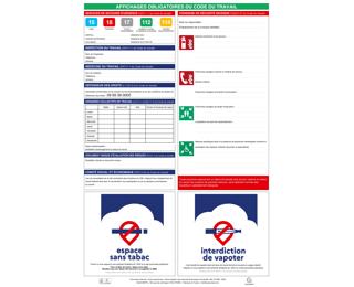 Affichages obligatoires code du travail 40x60 cm - Blanc