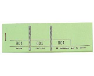 Bloc passe-partout 100 feuillets numérotés de 3 volets - Format 4,8x15 cm - Vert