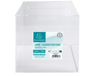 Urna con tapa + cierre fácil - 21 x 21 x 21 cm - 210x210x210 mm 