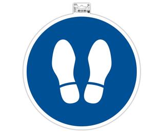 Non-slip adhesive PVC panel Stand here 35 cm - Blue