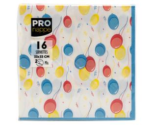 Paquet de 16 serviettes ouate 2 plis - 33x33 cm