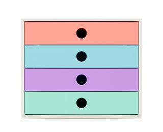 Module de classement Filibox 4 tiroirs Candy Tidy - Couleurs assorties